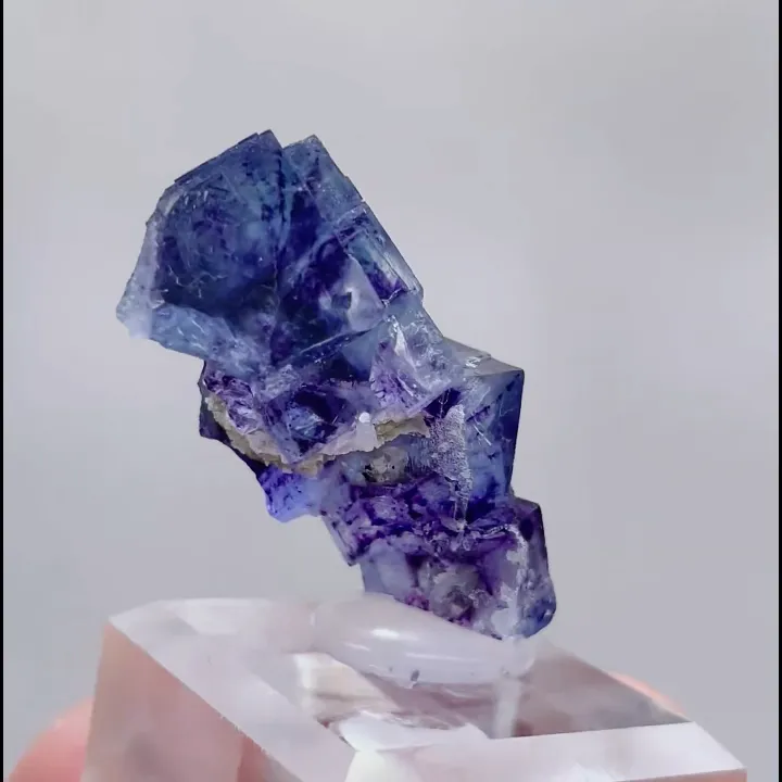 Natural Purple Phantom Fluorite, Mineral Specimen: Yindu,Inner Mongolia (20*15*30mm) - image 3