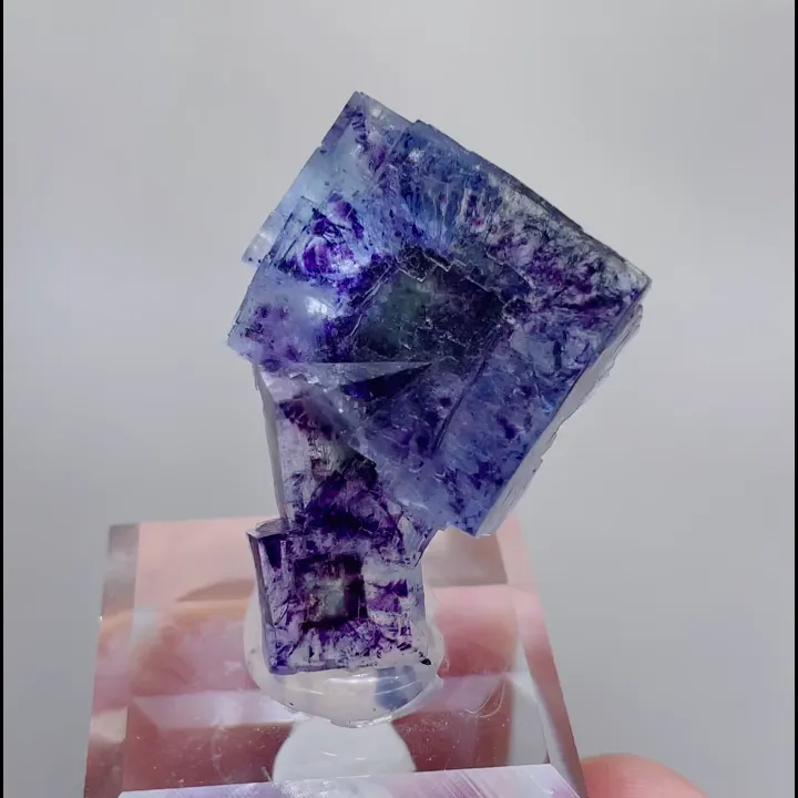 Natural Purple Phantom Fluorite, Mineral Specimen: Yindu,Inner Mongolia (20*15*30mm) - image 5