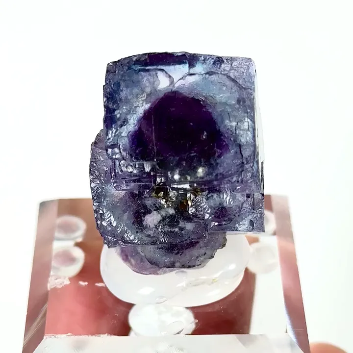 Natural Purple Phantom Fluorite, Mineral Specimen: Yindu,Inner Mongolia (20*20*30MM) - image 5