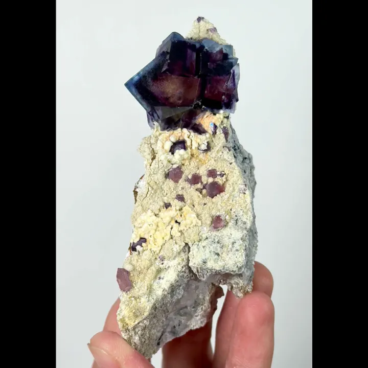 Natural Purple Phantom Fluorite, Mineral Specimen: Yindu,Inner Mongolia (35*100*50MM) - image 4