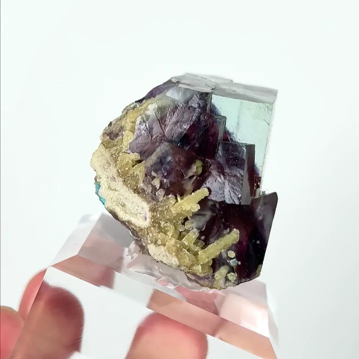 Natural Purple Phantom Fluorite, Mineral Specimen: Yindu,Inner Mongolia (35*25*30MM) - image 3