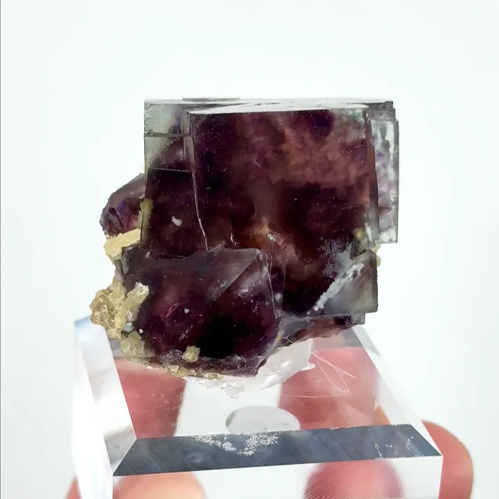 Natural Purple Phantom Fluorite, Mineral Specimen: Yindu,Inner Mongolia (35*25*30MM) image