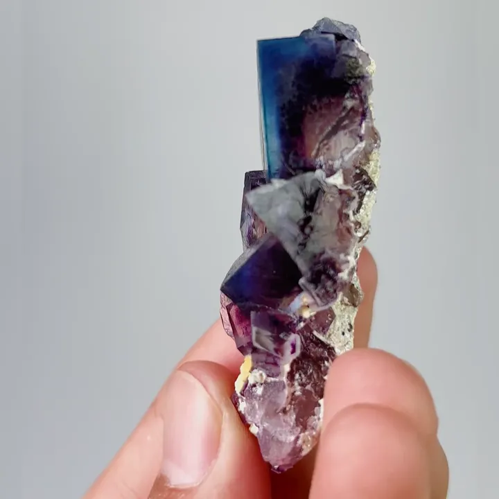 Natural Purple Phantom Fluorite, Mineral Specimen: Yindu,Inner Mongolia (35*55*15MM) - image 3