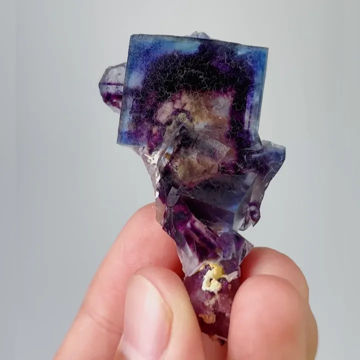 Natural Purple Phantom Fluorite, Mineral Specimen: Yindu,Inner Mongolia (35*55*15MM) - image 4
