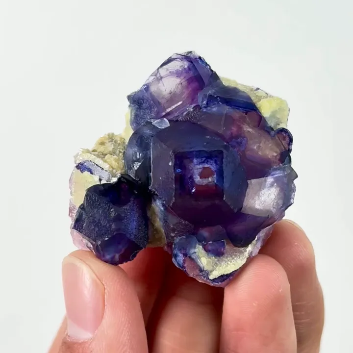 Natural Purple Phantom Fluorite, Mineral Specimen: Yindu,Inner Mongolia (40*40*25MM) - image 5