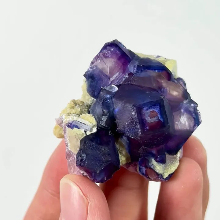 Natural Purple Phantom Fluorite, Mineral Specimen: Yindu,Inner Mongolia (40*40*25MM) image