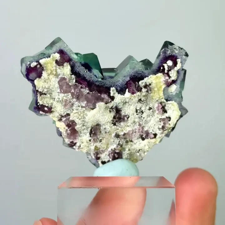 Natural Purple Phantom Fluorite, Mineral Specimen: Yindu,Inner Mongolia (45*40*10MM) - image 5