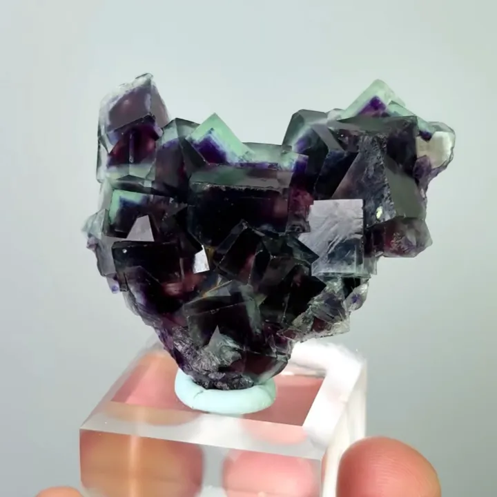 Natural Purple Phantom Fluorite, Mineral Specimen: Yindu,Inner Mongolia (45*40*10MM) - image 2