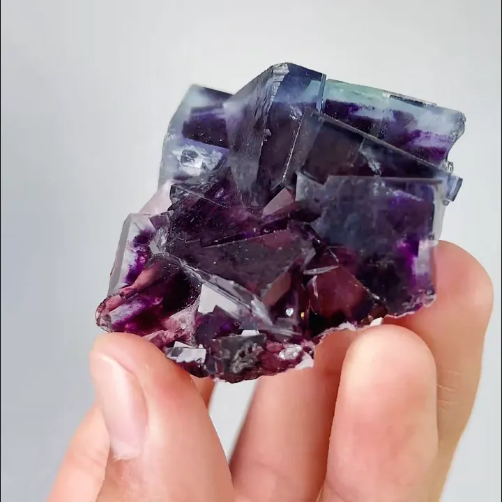 Natural Purple Phantom Fluorite, Mineral Specimen: Yindu,Inner Mongolia (45*50*25MM) - image 4