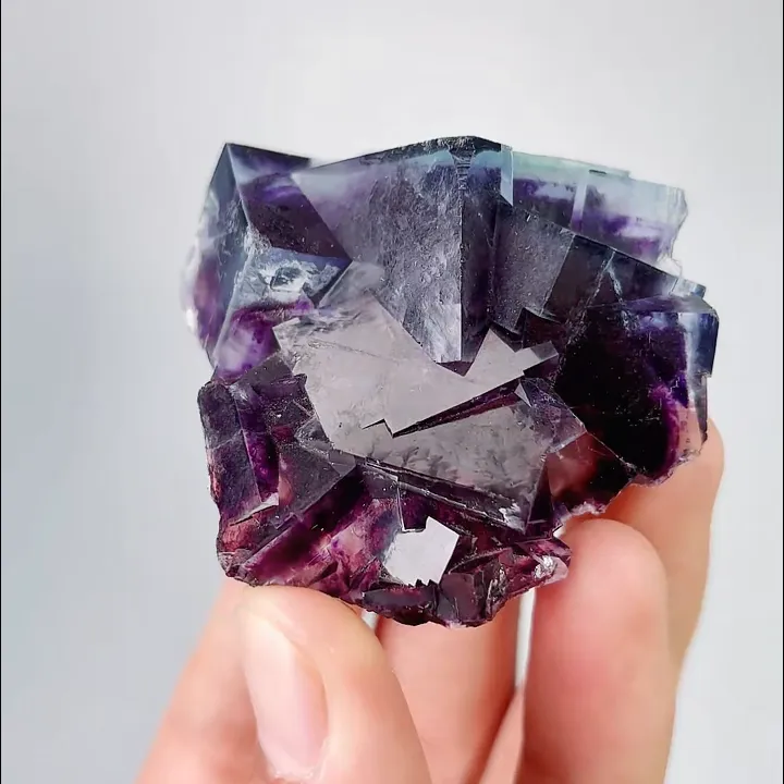 Natural Purple Phantom Fluorite, Mineral Specimen: Yindu,Inner Mongolia (45*50*25MM) - image 5