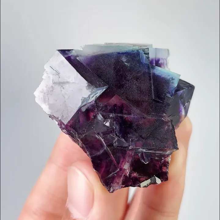 Natural Purple Phantom Fluorite, Mineral Specimen: Yindu,Inner Mongolia (45*50*25MM) - image 3