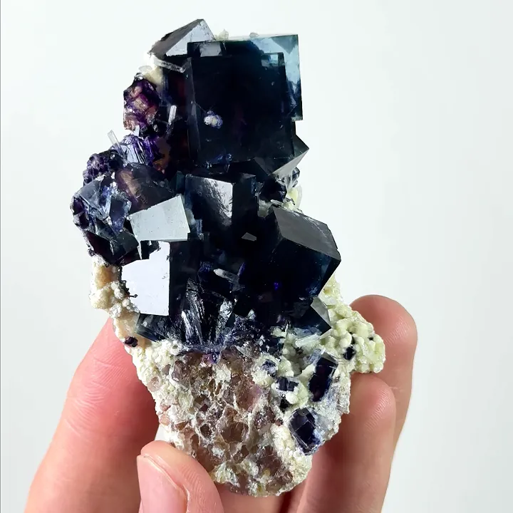 Natural Purple Phantom Fluorite, Mineral Specimen: Yindu,Inner Mongolia (45*80*25MM) - image 3