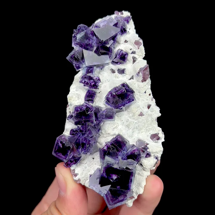Natural Purple Phantom Fluorite, Mineral Specimen: Yindu,Inner Mongolia (55*105*55MM) image
