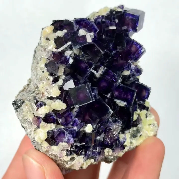 Natural Purple Phantom Fluorite, Mineral Specimen: Yindu,Inner Mongolia (60*60*25MM) - image 2