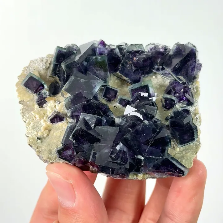 Natural Purple Phantom Fluorite, Mineral Specimen: Yindu,Inner Mongolia (70*55*25MM) image