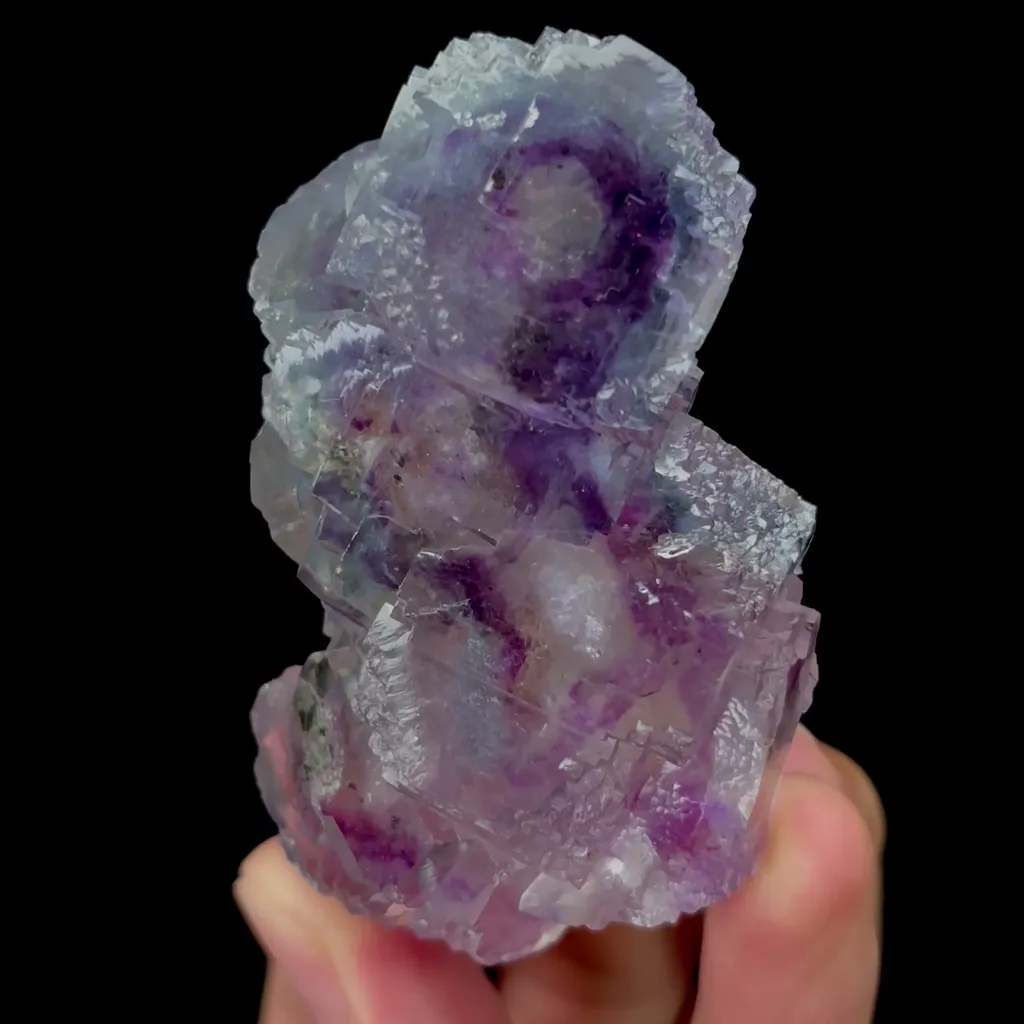 Natural Purple Phantom Fluorite Mineral Specimen,High Quality Specimen,YAO GANG XIAN,HUNAN,CHINA(42*31*70mm) image