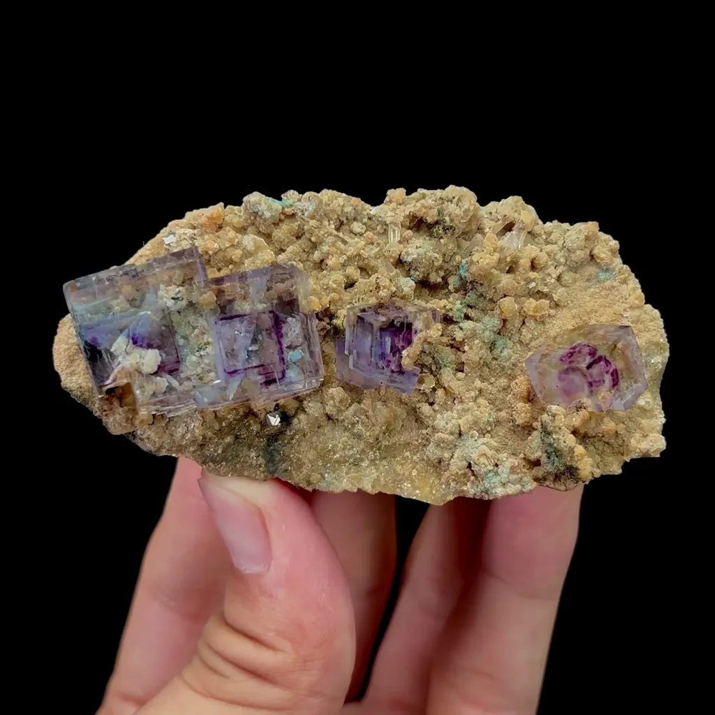 Natural Purple Phantom Fluorite Mineral Specimen,High Quality Specimen,YAO GANG XIAN,HUNAN,CHINA(80*40*25mm) image