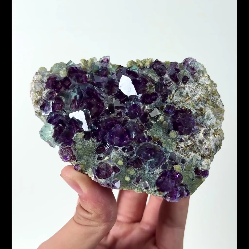 Natural Purple Phantom Fluorite Mineral Specimen,High Quality Specimen,YINDU,INNER MONGOLIA,CHINA(112*81*26mm) image
