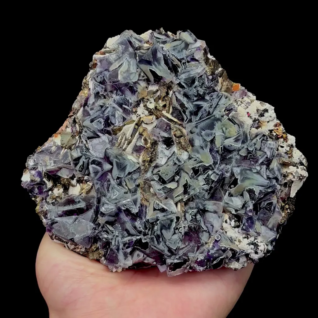 Natural Purple Phantom Fluorite Mineral Specimen,High Quality Specimen,YINDU,INNER MONGOLIA,CHINA(128*110*40mm) image