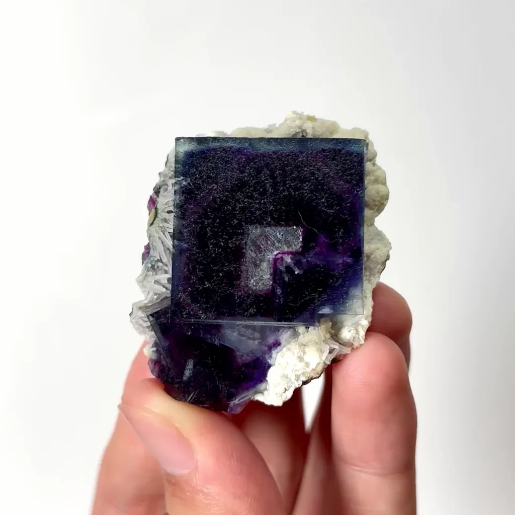 Natural Purple Phantom Fluorite Mineral Specimen,High Quality Specimen,YINDU,INNER MONGOLIA,CHINA(50*40*20mm) image