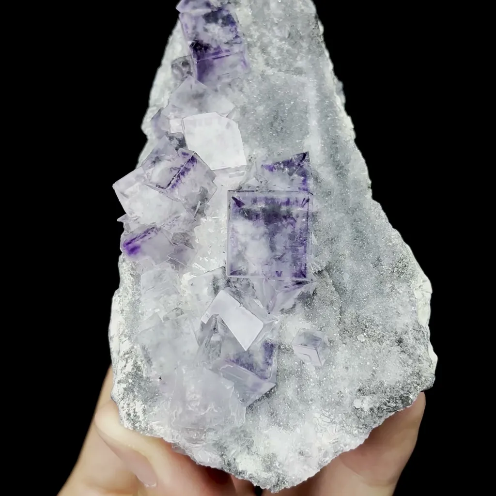 Natural Purple Phantom Fluorite Mineral Specimen,High Quality Specimen,YINDU,INNER MONGOLIA,CHINA(60*35*120mm) image