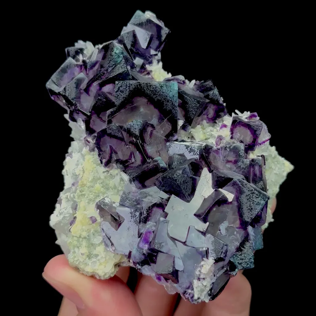 Natural Purple Phantom Fluorite Mineral Specimen,High Quality Specimen,YINDU,INNER MONGOLIA,CHINA(78*90*40mm) image