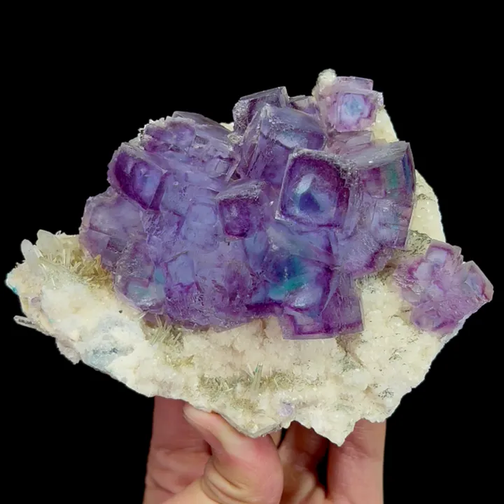 Natural Purple Phantom Fluorite, Mineral  Specimen:Yaogangxian,Hunan (120*100*40MM) image