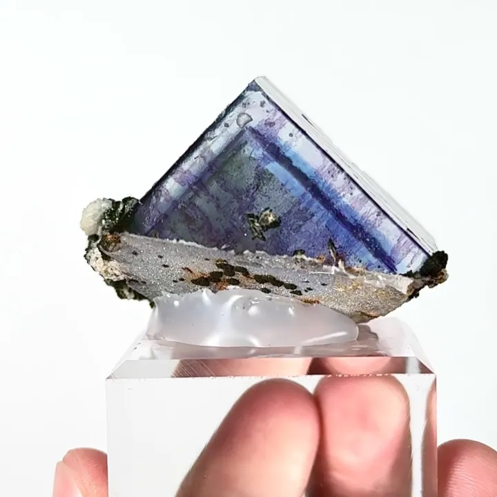 Natural Purple Phantom Fluorite, Mineral Specimen:Yaogangxian,Hunan (35*35*35MM) - image 5