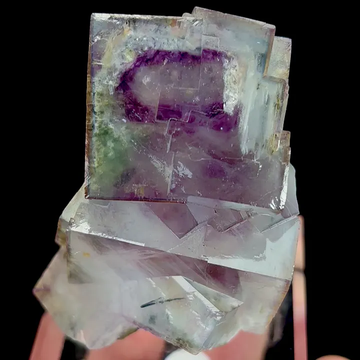 Natural Purple Phantom Fluorite, Mineral Specimen:Yaogangxian,Hunan (45*45*35MM) image