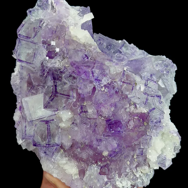 Natural Purple Phantom Fluorite, Mineral Specimen:Zhejiang,China (135*115*55MM) - image 5