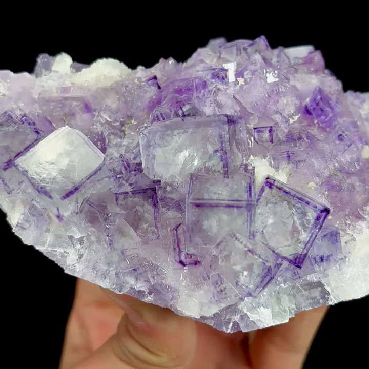 Natural Purple Phantom Fluorite, Mineral Specimen:Zhejiang,China (135*115*55MM) - image 4