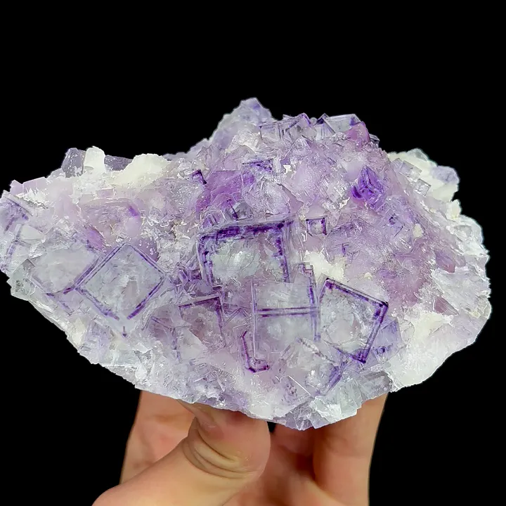 Natural Purple Phantom Fluorite, Mineral Specimen:Zhejiang,China (135*115*55MM) image