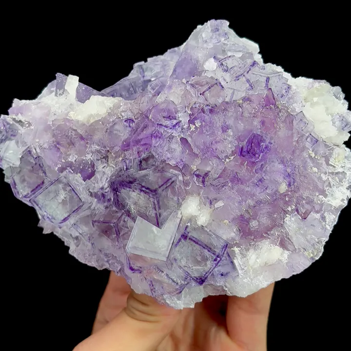 Natural Purple Phantom Fluorite, Mineral Specimen:Zhejiang,China (135*115*55MM) - image 2