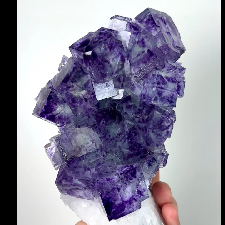 Natural Purple Phantom Fluorite, Mineral Specimen:Zhejiang,China (80*140*55MM) - image 4