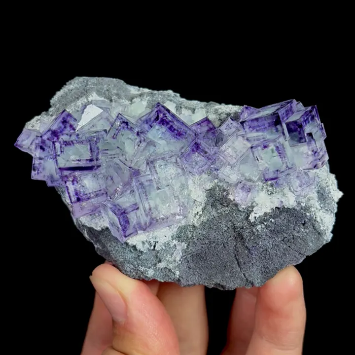 Natural Purple Phantom Fluorite, Mineral Specimen:Zhejiang,China (90*50*35MM) - image 6