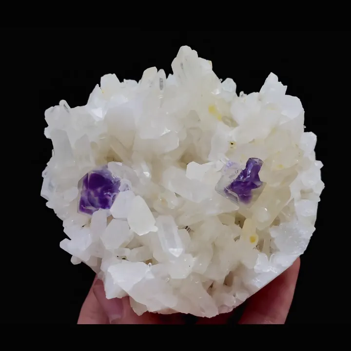 Natural Purple Phantom Fluorite & Quartz Cluster, Mineral Specimen: Shizhuyuan,Chenzhou (90*80*50MM) - image 4