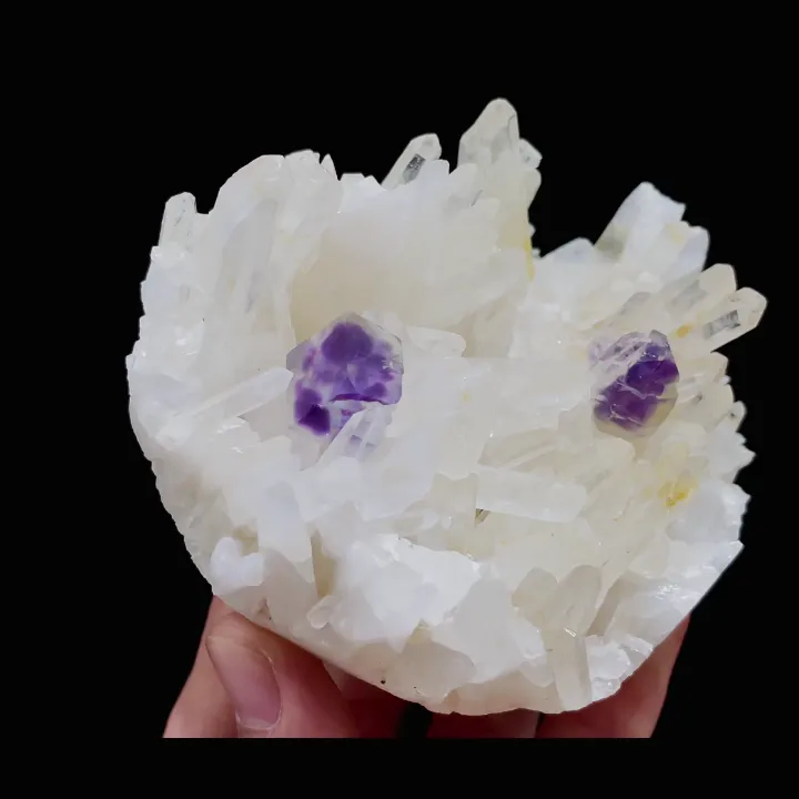Natural Purple Phantom Fluorite & Quartz Cluster, Mineral Specimen: Shizhuyuan,Chenzhou (90*80*50MM) - image 3