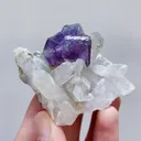 Natural Purple Phantom Fluorite & Quartz Cluster, Mineral Specimen:Yaogangxian,Hunan (70*50*40mm) - image 4