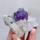 Natural Purple Phantom Fluorite & Quartz Cluster, Mineral Specimen:Yaogangxian,Hunan (70*50*40mm) - image 3