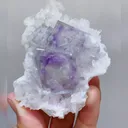 Natural Purple Phantom Fluorite & Quartz, Mineral Specimen: Zhejiang,China 70*60*40MM - image 5