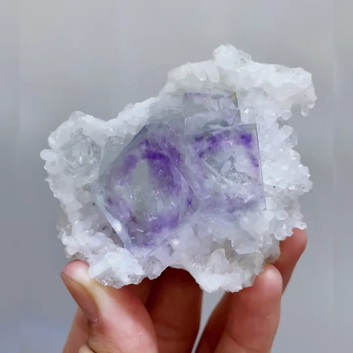Natural Purple Phantom Fluorite & Quartz, Mineral Specimen: Zhejiang,China 70*60*40MM - image 6