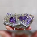 Natural Purple Phantom Fluorite & Quartz, Mineral Specimen:Yaogangxian,Hunan (90*50*30mm) - image 2