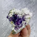 Natural Purple Phantom Fluorite & Quartz & Pyrite, Mineral Specimen: Yindu,Inner Mongolia (65*55*35mm) - image 3