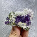 Natural Purple Phantom Fluorite & Quartz & Pyrite, Mineral Specimen: Yindu,Inner Mongolia (65*55*35mm) - image 7