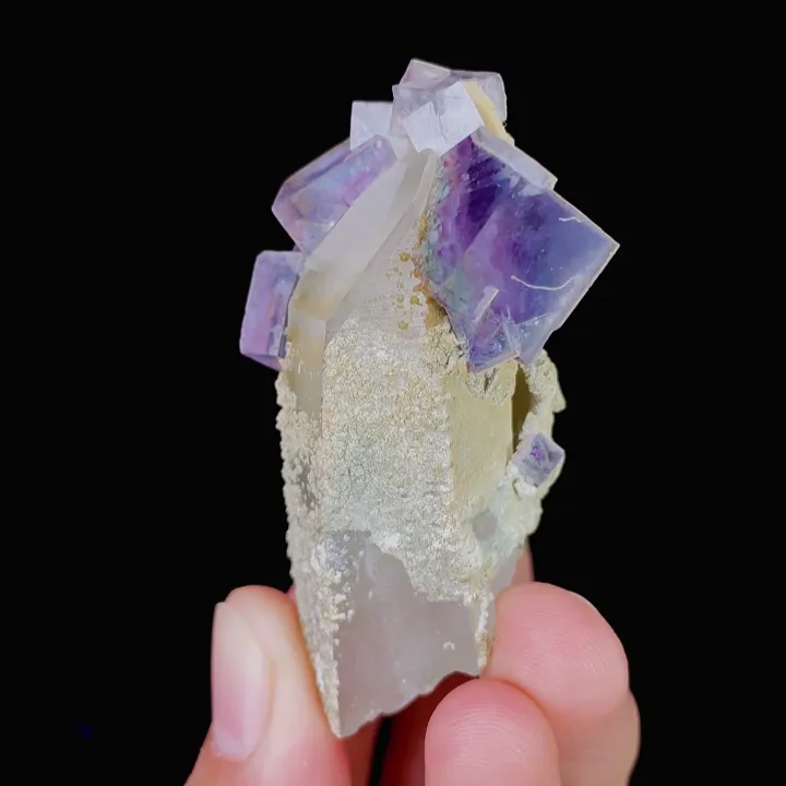 Natural Purple Phantom Fluorite & Quartz,Mineral Specimen:Yaogangxian,Hunan (30*60*25MM) - image 2