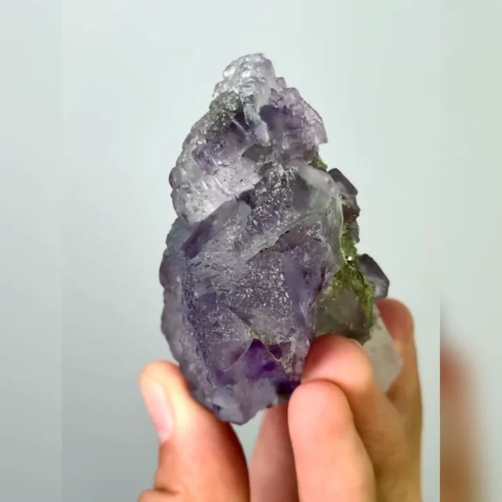 Natural Purple Phantom Fluorite & Quartz,Mineral Specimen:Yaogangxian,Hunan (40*75*40MM) - image 5