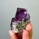 Natural Purple Phantom Fluorite & Quartz,Mineral Specimen:Yaogangxian,Hunan (55*55*25MM) - image 3