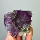 Natural Purple Phantom Fluorite & Quartz,Mineral Specimen:Yaogangxian,Hunan (55*55*25MM) - image 4