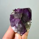Natural Purple Phantom Fluorite & Quartz,Mineral Specimen:Yaogangxian,Hunan (55*55*25MM) - image 2