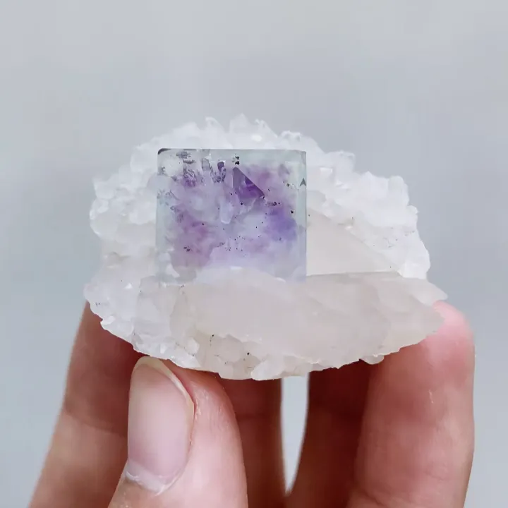 Natural Purple Phantom Fluorite & Quartz,Mineral Specimen:Zhejiang,China (40*35*20MM) - image 5